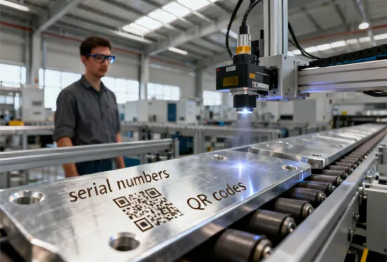 Industrial laser marking for part traceability and serial numbers